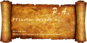 Pfiszter Arikán névjegykártya